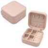 Small Square Shape PU Jewelry Box with Zipper