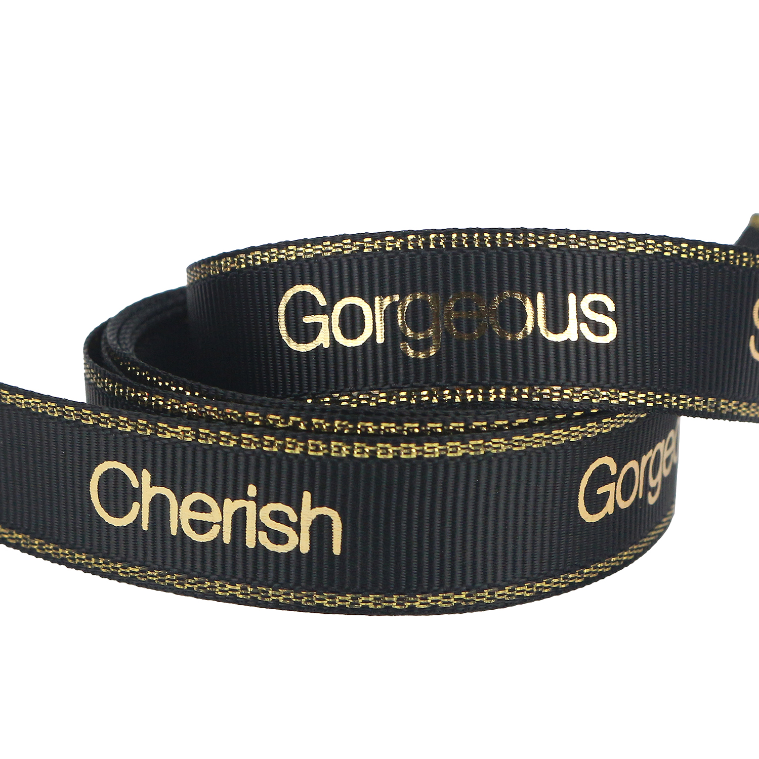 Black Custom Stamping Printing Ribbon Satin or Rib