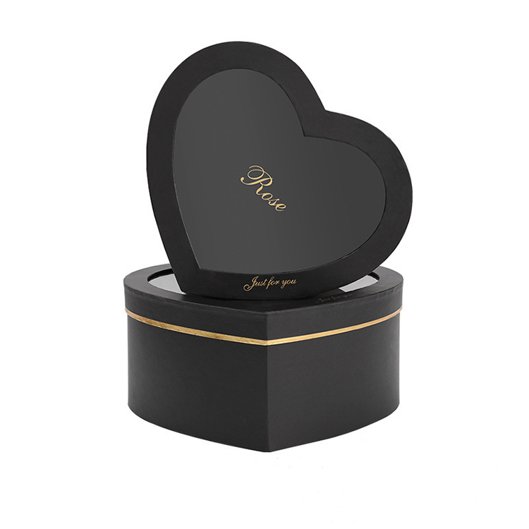 Heart Shape Flower Box with Gold Stamping Logo and Display Window ...