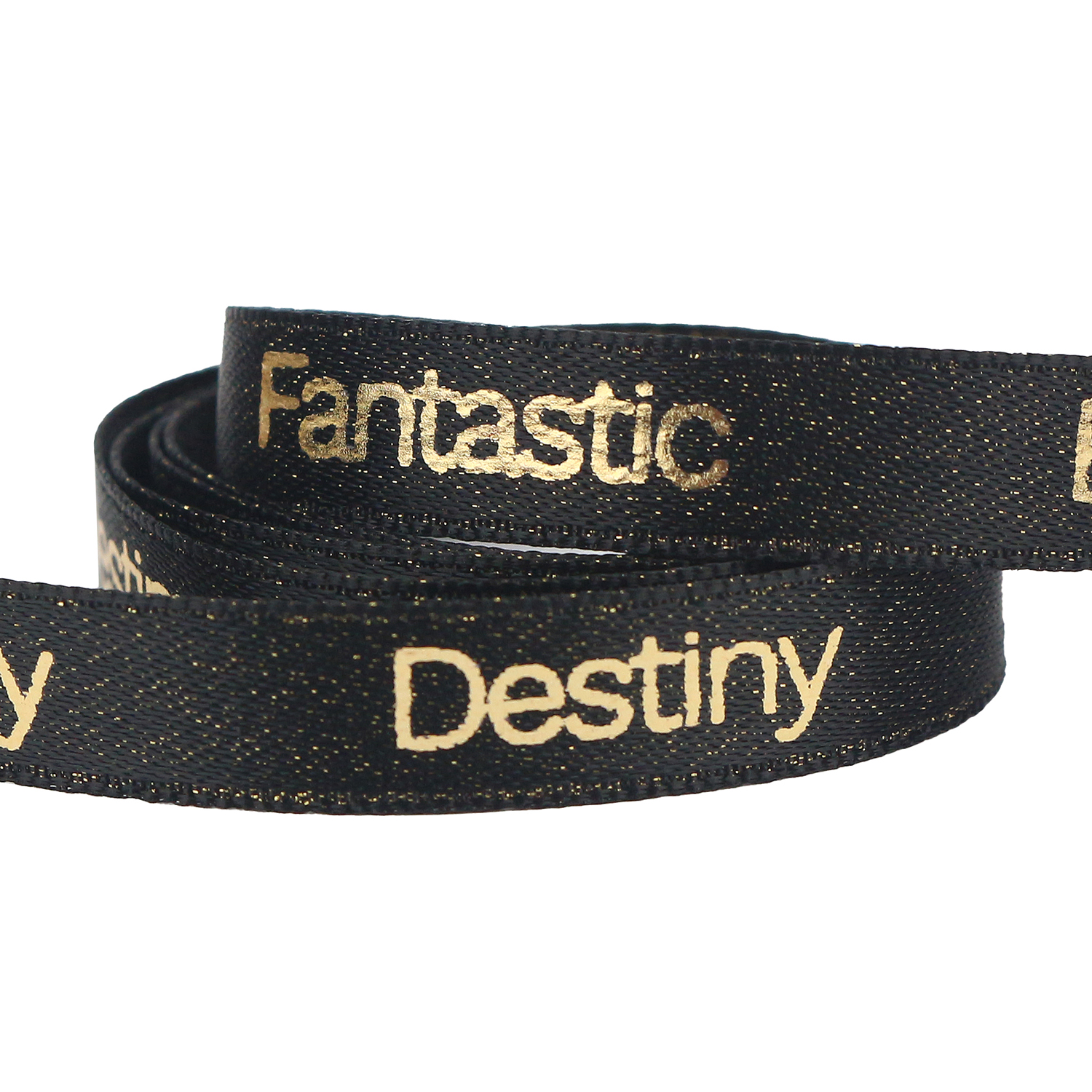 Black Custom Stamping Printing Ribbon Satin or Rib