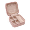 Small Square Shape PU Jewelry Box with Zipper