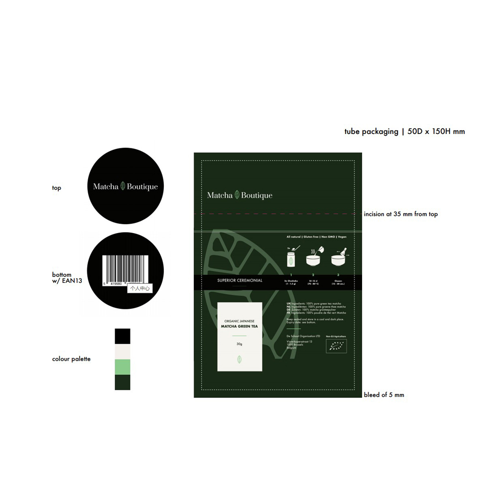 Green Paper Tube for Tea