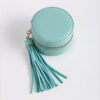 Round PU Jewelry Box with Zipper & Tassel