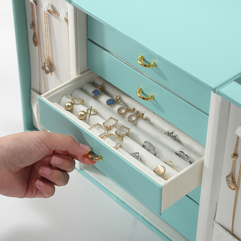 Multiple Layers PU Jewelry Box with Doors