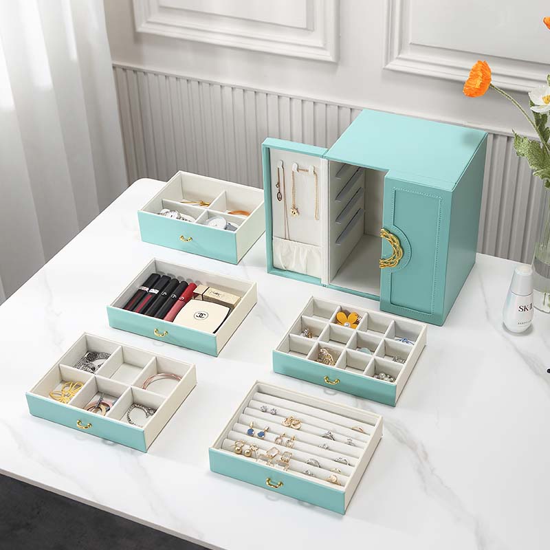 Multiple Layers PU Jewelry Box with Doors