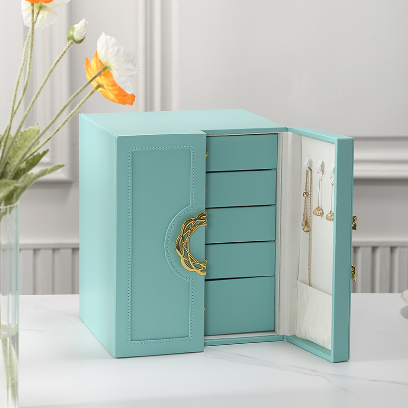 Multiple Layers PU Jewelry Box with Doors