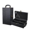 PU Wine Gift Box with Handle for Two Bottles
