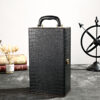 PU Wine Gift Box with Handle for Two Bottles