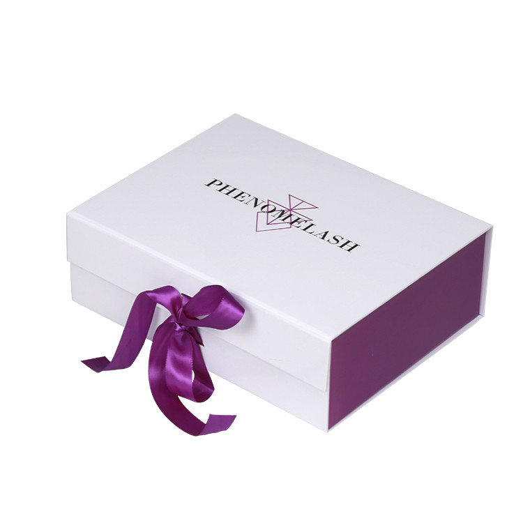 Folding Box with Purple Silk Ribbon