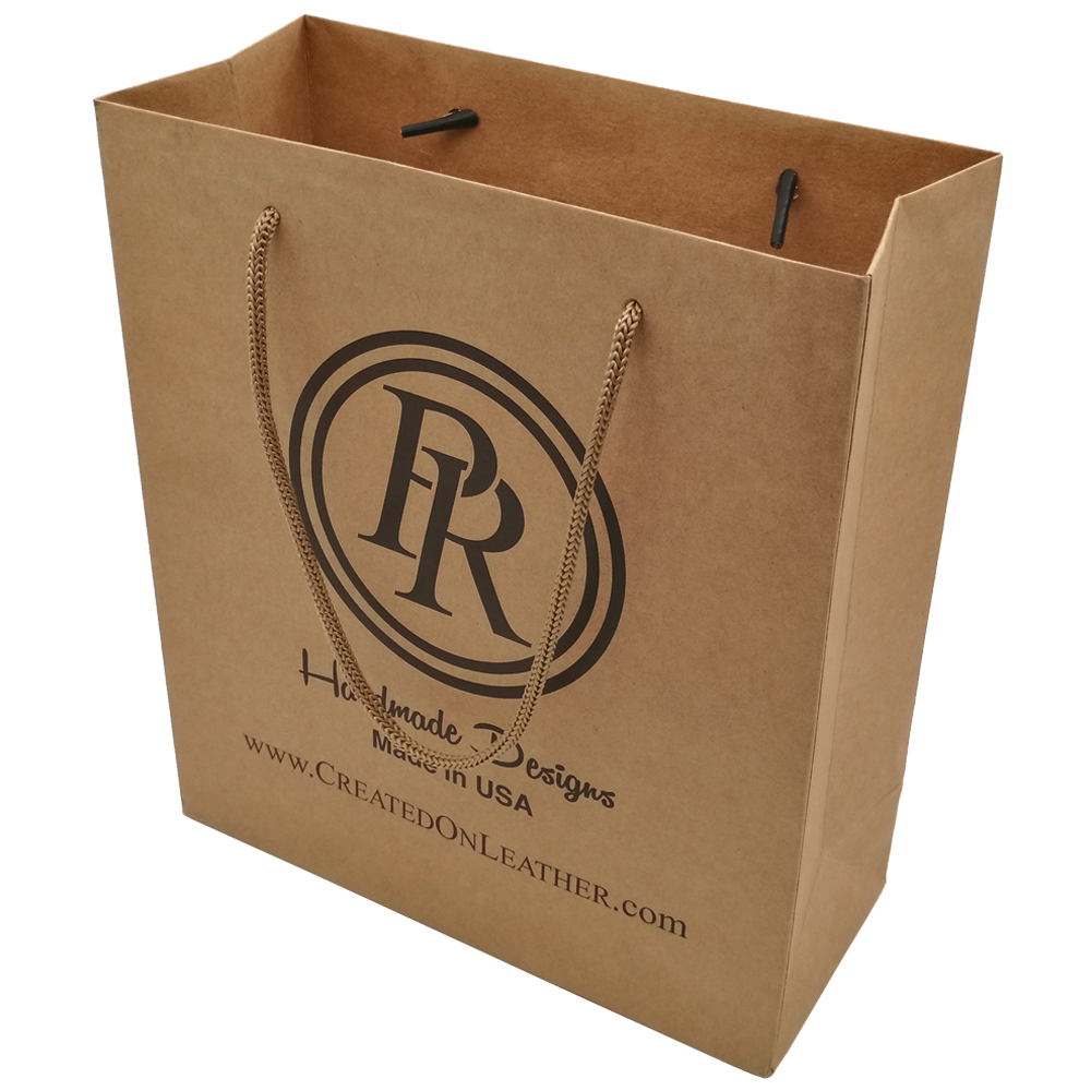 Thick Luxury Kraft Paper Bag with 1C printing Logo