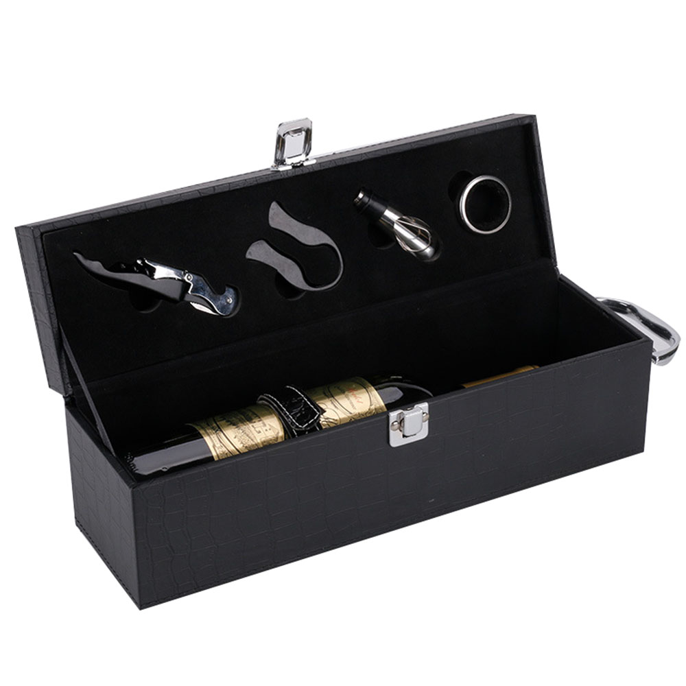 PU Wine Gift Box with Handle for One Bottle