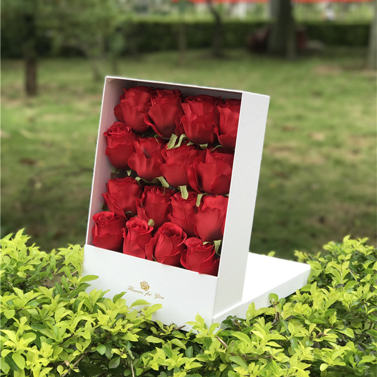 Flower Box with Gold Stamping Logo and Display Design