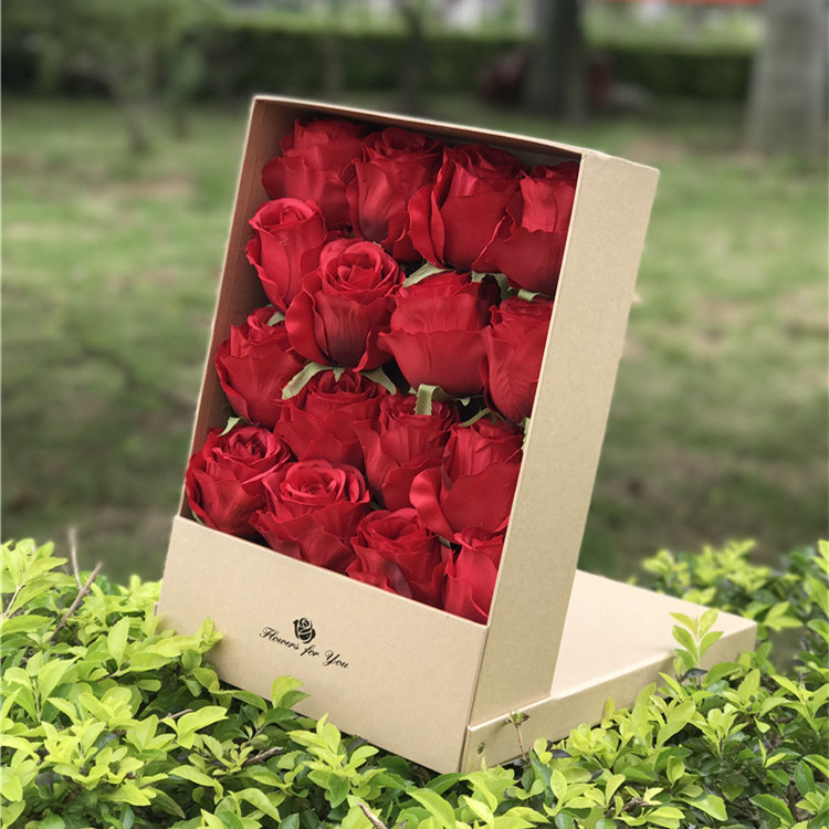 Flower Box with Gold Stamping Logo and Display Design