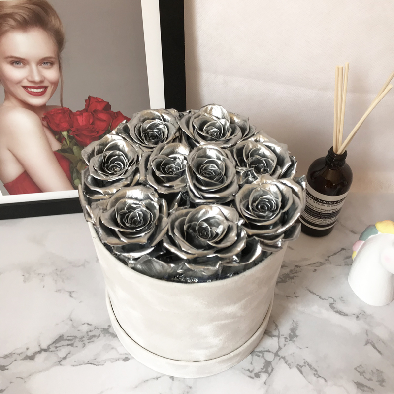 Velvet Round Flower Box with Multiple Color Choice