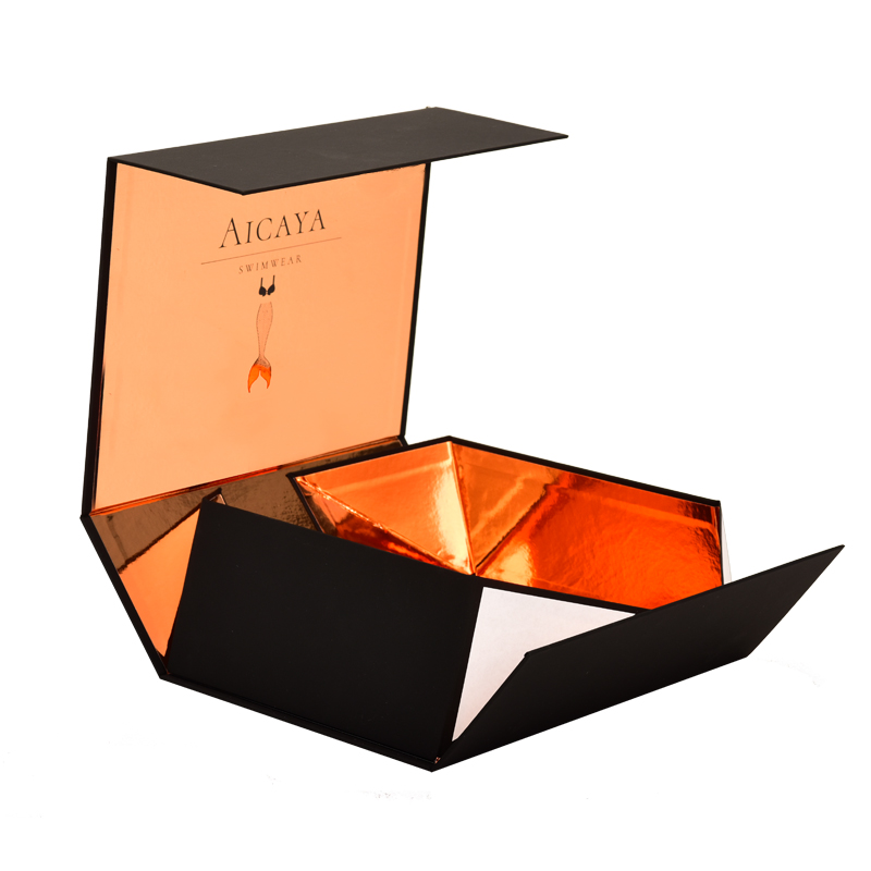 Folding Box with Orange Shiny Card Inside
