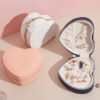 Heart Shape PU Jewelry Box with Gold Zipper