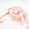 Hexagon Shape Flower Box with Ribbon