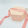 Hexagon Shape Flower Box with Ribbon