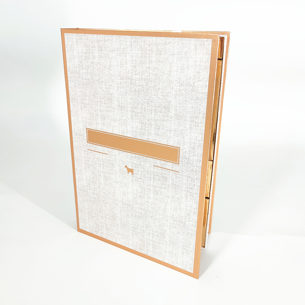 Book Style Calendar Box with Gold Shiny Paper
