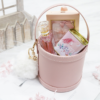 PU Round Flower Box with Ribbon