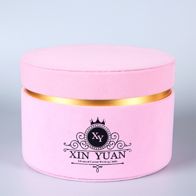 Velvet Round Flower Box with Gold Neck