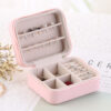 Small Rectangle Shape PU Jewelry Box with Zipper