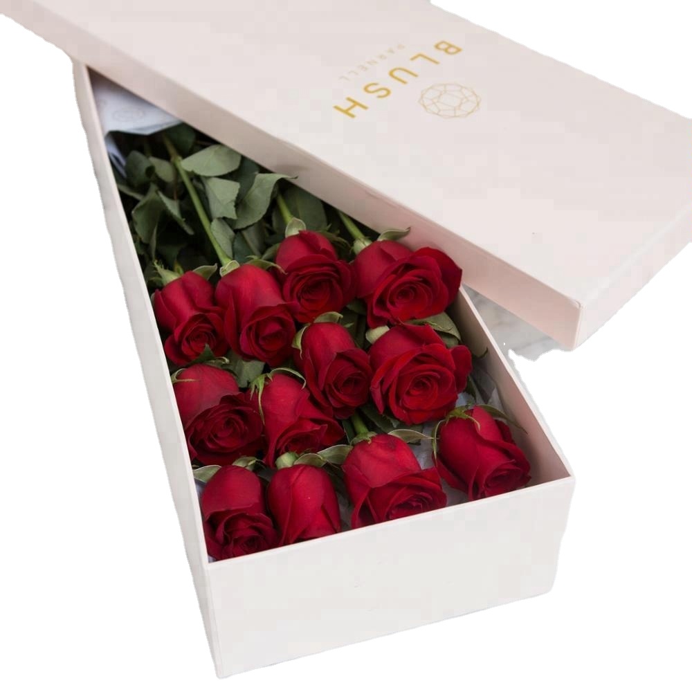 Detachable Lid Flower Gift Box with Gold Stamping