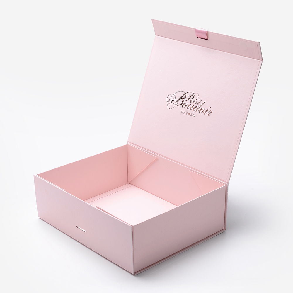 Pink Folding Box with Ribbon