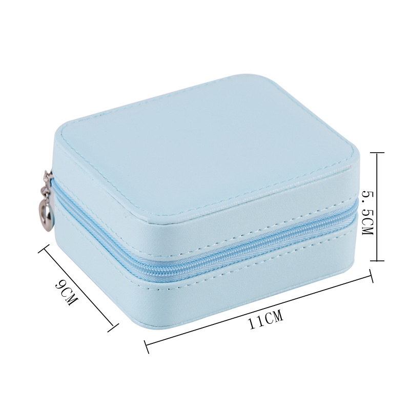 Small Rectangle Shape PU Jewelry Box with Zipper