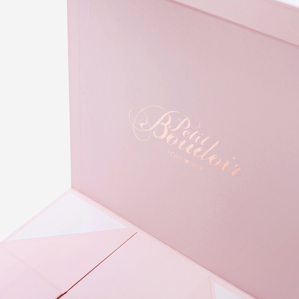 Pink Folding Box with Ribbon