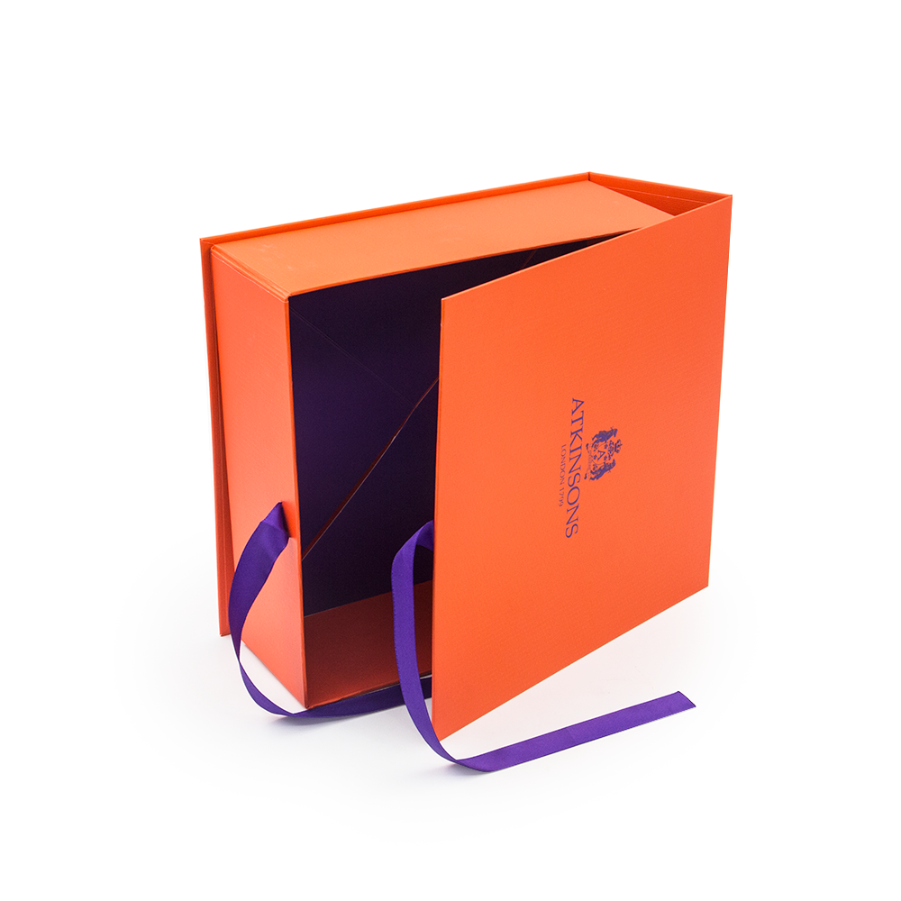 Side Folding Box with Orange Purple Printing