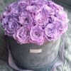 Velvet Round Flower Box with Logo Label