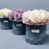 Velvet Round Flower Box with Logo Label