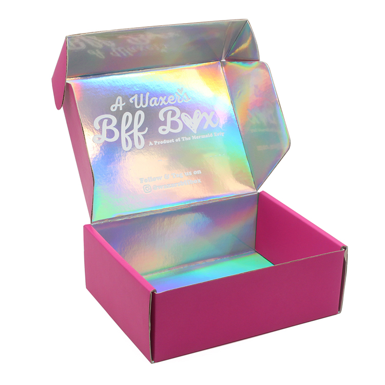Mailer Box with Silver Iridescent Paper and Printing