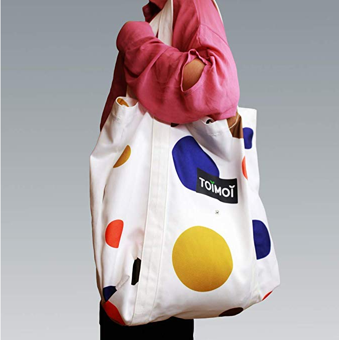 Cotton Canvas Tote Bag with Snap Flap Button