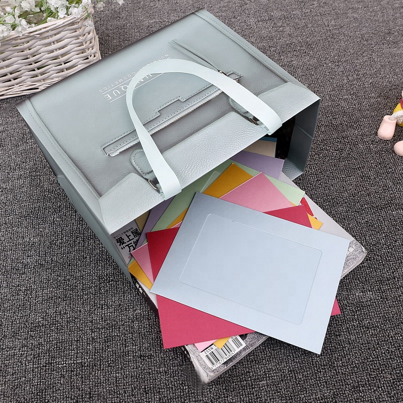 Creative Leather Bag Pattern Shopping Paper Bag