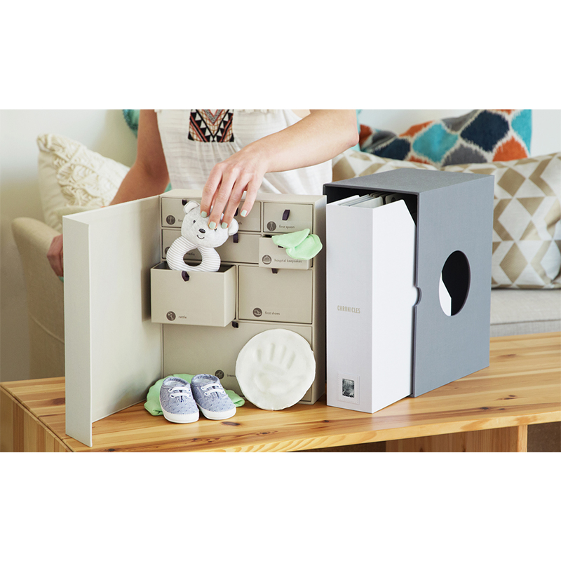 Functional Calendar Box with Multiple Drawers and File Holder