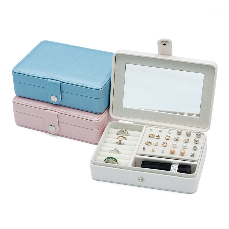 Rectangle Shape PU Jewelry Box with Mirror