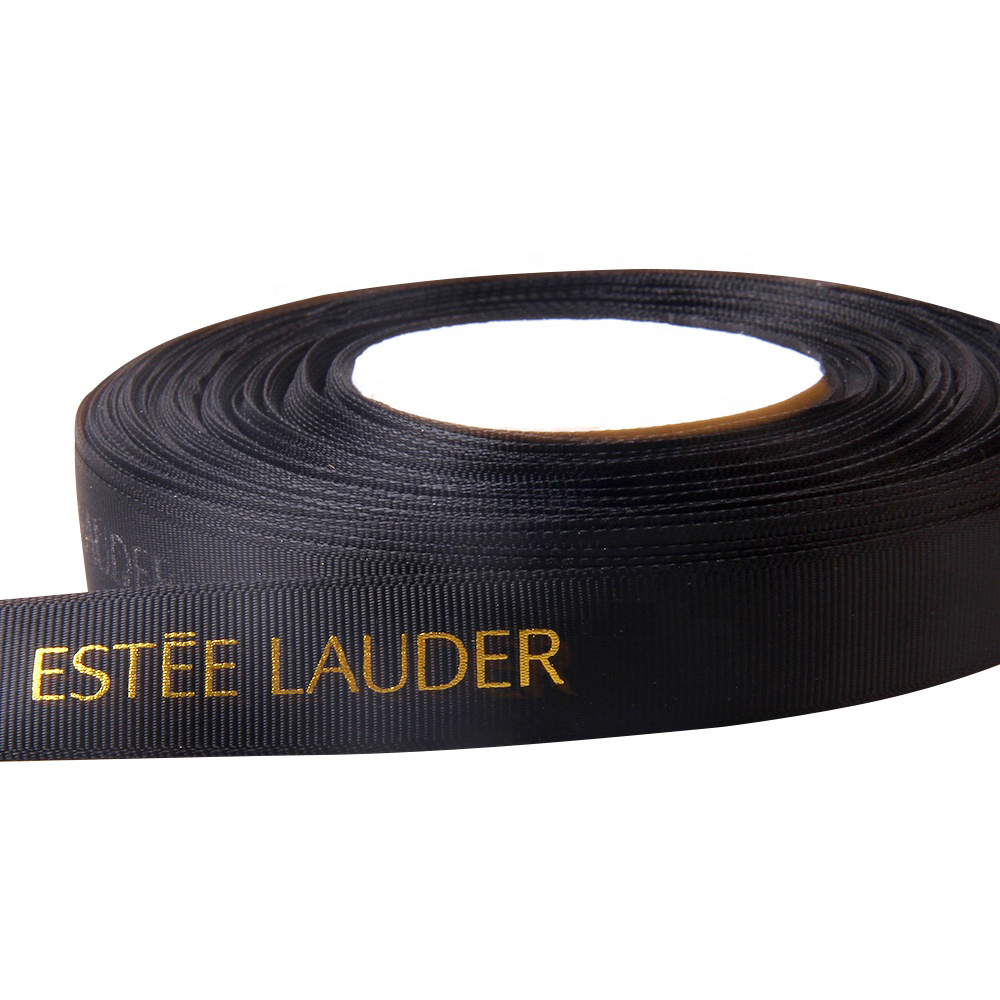 Custom Luxury Gold Stamping Logo Ribbon
