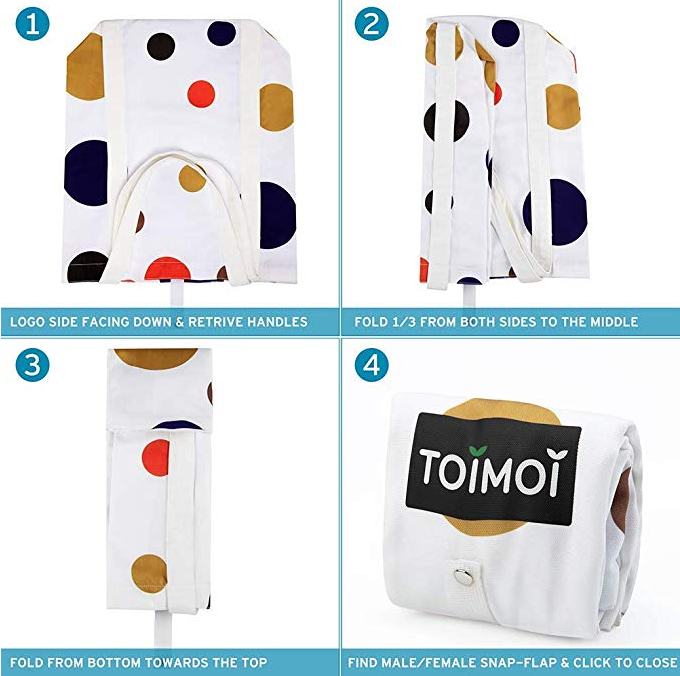 Cotton Canvas Tote Bag with Snap Flap Button