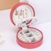 Small Round Shape PU Jewelry Box with Zipper