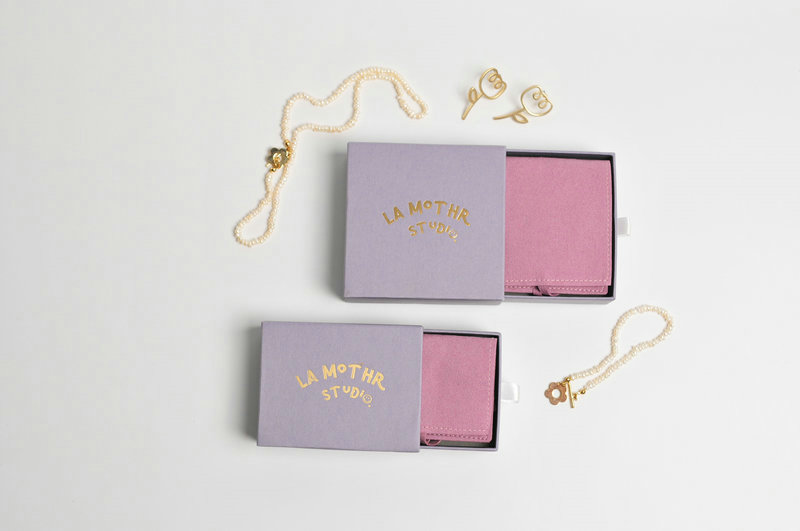 Jewelry Sliding Drawer Box with Velvet Pouch Bag