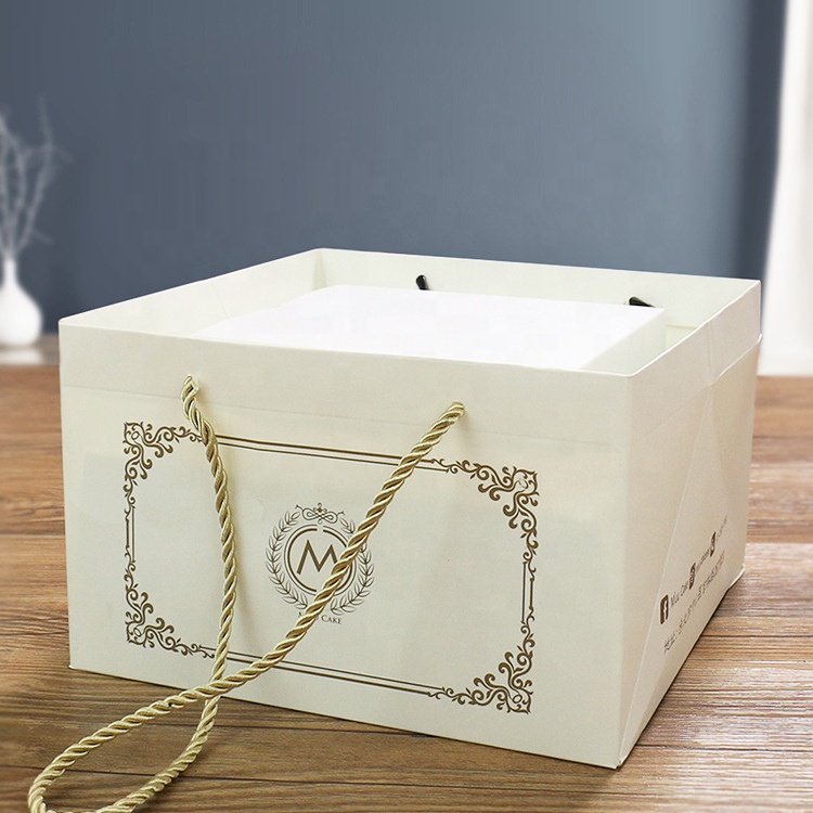 Square Big Size Shopping Paper Bag for Cake