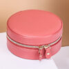 Small Round Shape PU Jewelry Box with Zipper