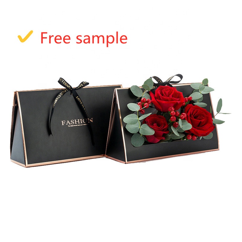 Easy to Carry Flower Gift Box with Gold Stamping