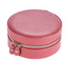 Small Round Shape PU Jewelry Box with Zipper
