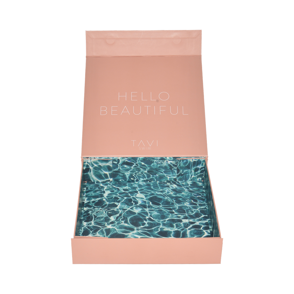 Orange Color Folding Box with Sea Pattern Inside