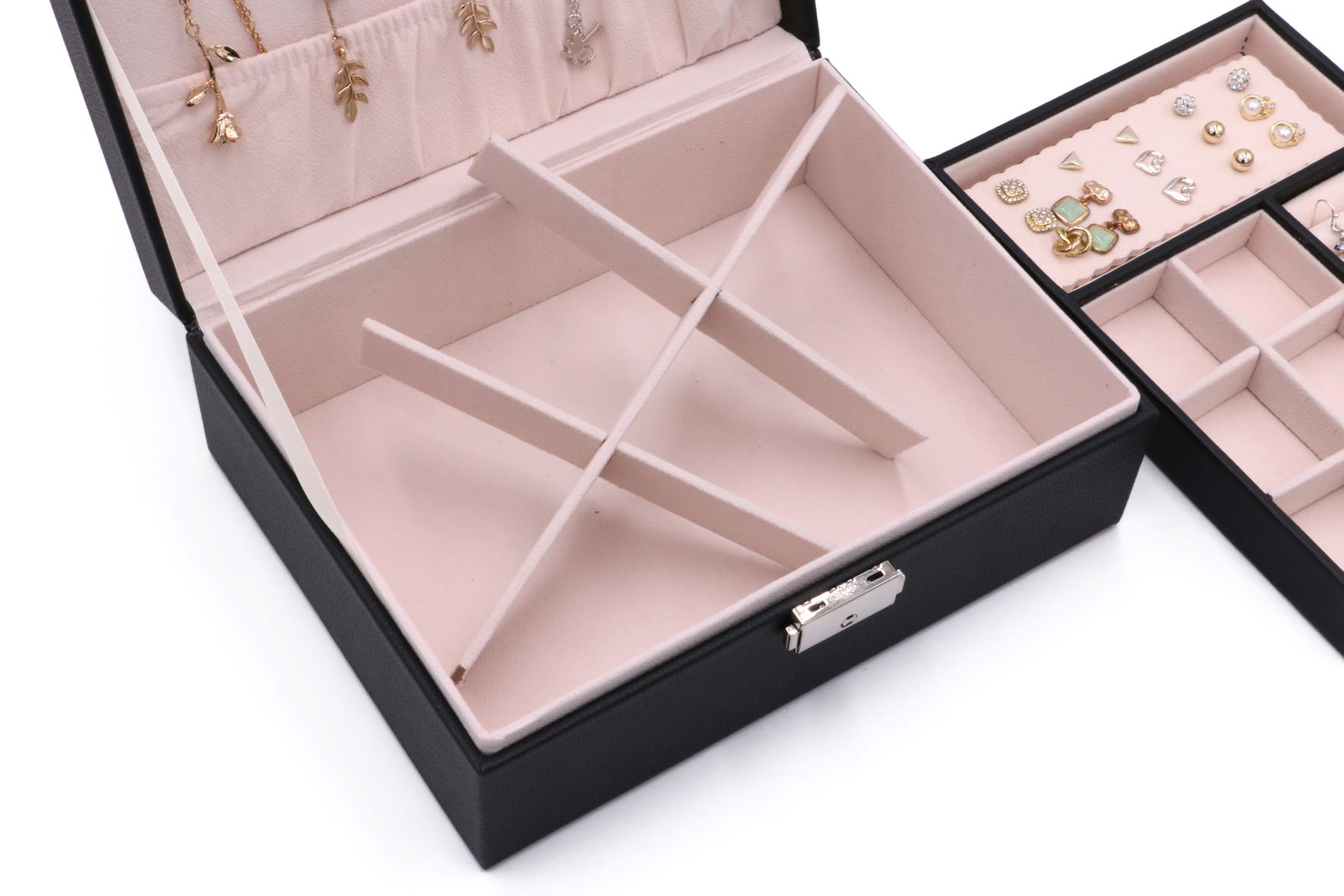 Square Shape PU Jewelry Box with Insert