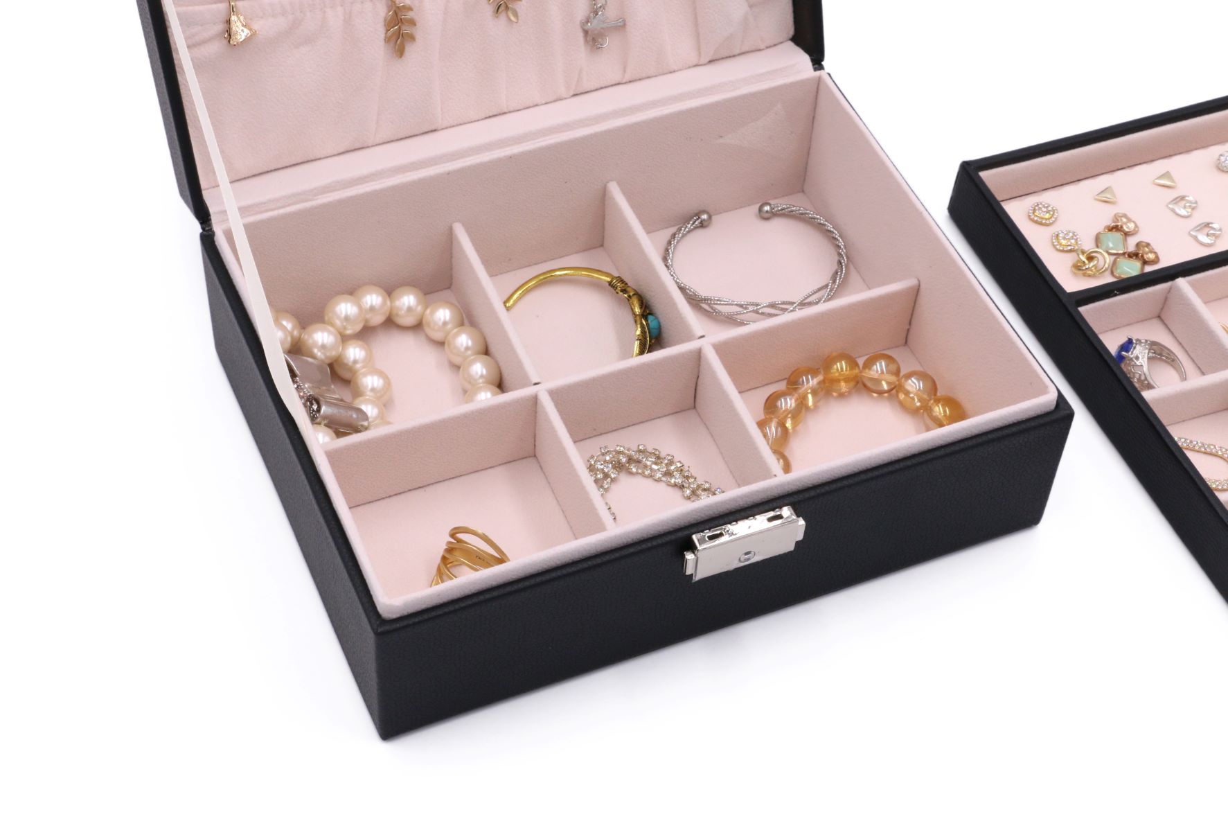 Square Shape PU Jewelry Box with Insert