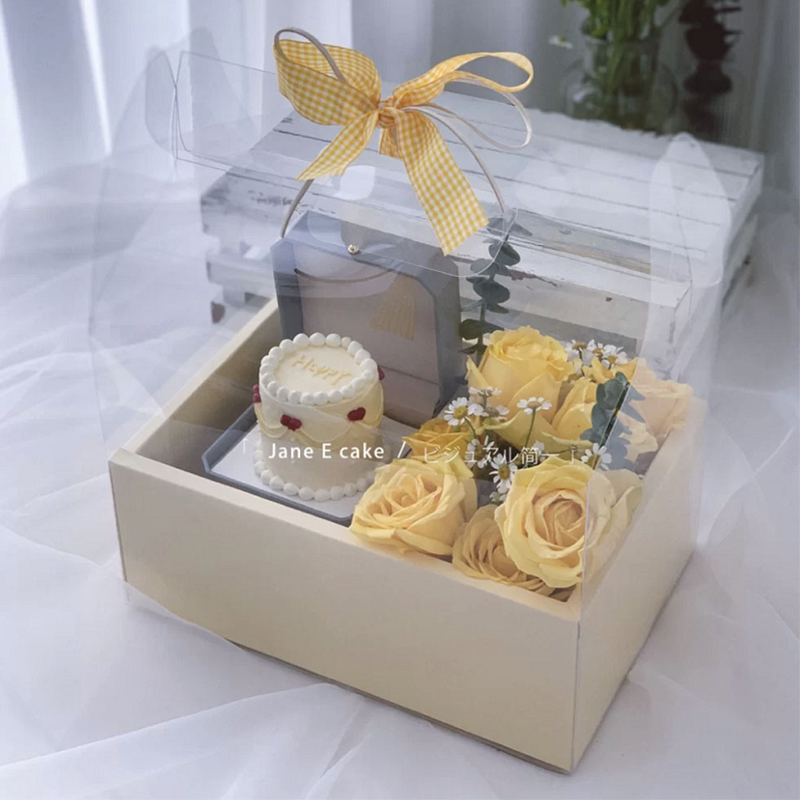 Japanese Style Flower Gift Box with PVC Cover